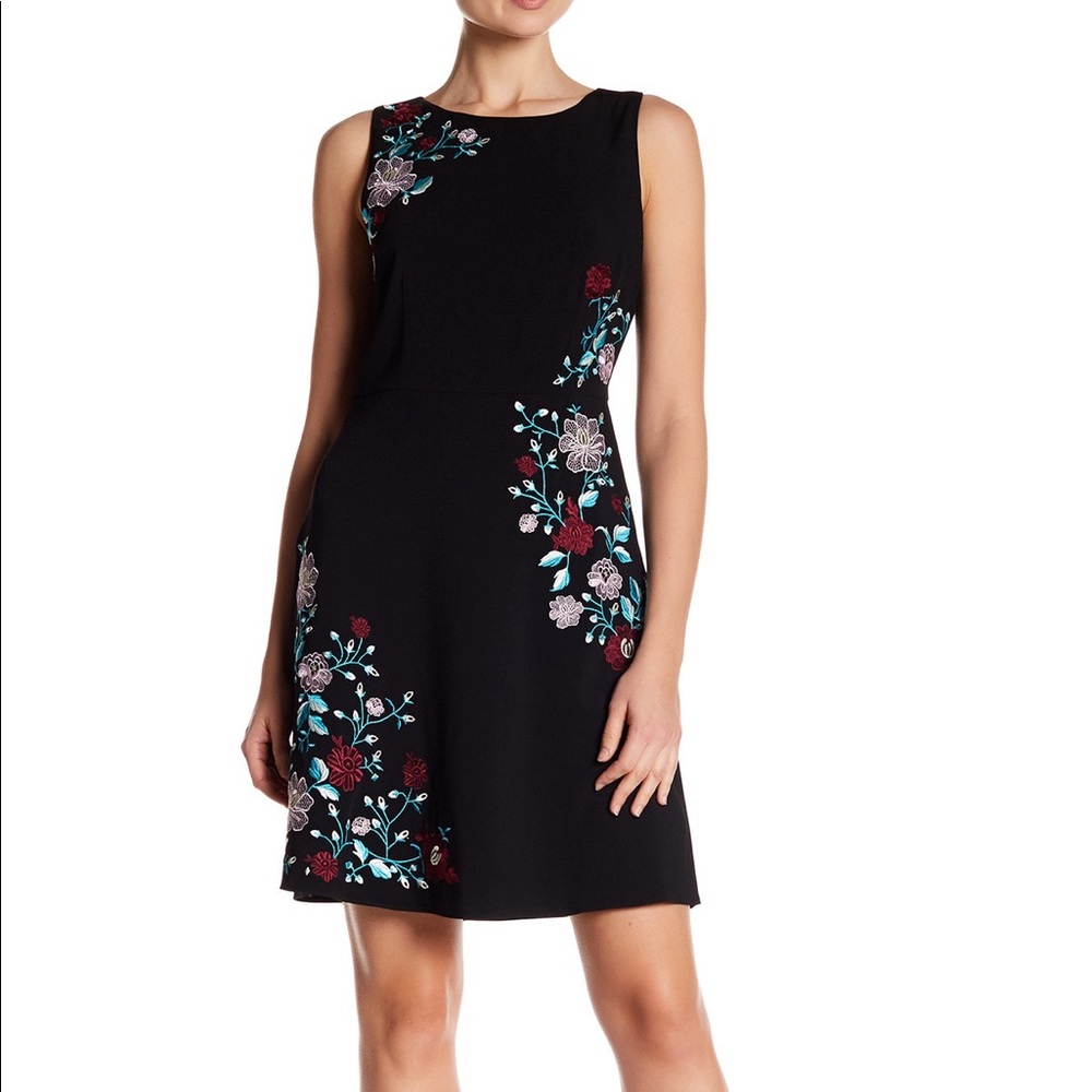 Embroidered Black Dress